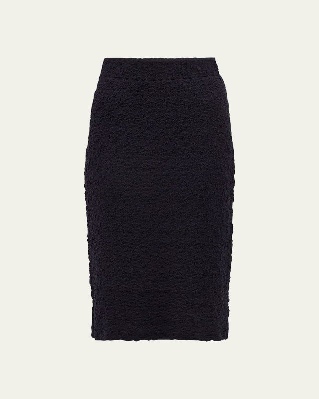 Smocked Popcorn Midi Skirt